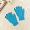 Guantes de Punto de Color Sólido para Invierno Venta al por Mayor de Fábrica Guantes Cálidos a Prueba de Viento y Frío para Exteriores Diseño Simple Guantes de Dedos
