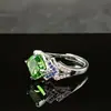 Anel Quadrado Gelo Flor Cortado Diamante de Alto Carbono S925 Clássico Luxo Leve Feminino Moda Commuting Micro-incrustado Anel Uso Diário