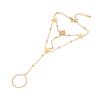 [Ice Moe] Pulsera de Dedo con Goteo de Aceite Flor Amor Acero Inoxidable Pulsera Nueva Joyería Europea y Americana B564