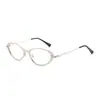 Gafas de Sol Ovaladas Simples Transfronterizas, Nuevas Gafas de Sol de Moda Europeas y Americanas, Gafas de Alta Gama para Mujer de Alta Definición Anti-UV