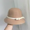 Chapéu de Pescador com Aba Pequena e Laço Francês Chapéu Elegante de Lã Feminino Outono e Inverno Retro Britânico Versátil