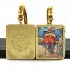 Colgante Thangka Bagua Tai Chi Inmortal Taoísta Los Tres Puros Señor Celestial Taiyi Collar con Colgante de Marco Dorado