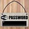 Placa Criativa Pendurada com Senha Wi-Fi DIY Lembrete Impresso Bem-vindo Sinal de Porta Artesanato em Madeira Decoração de Casa Ornamento Pendurado