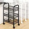Carrito Estante de Piso Estante de Almacenamiento Multicapa Cocina Baño Carrito con Ruedas Estante Multifuncional para Guardar Juguetes