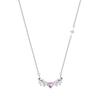 Collar de plata esterlina S925 danza de la noche blanca femenino incrustado gema púrpura nicho lujo ligero cadena clavícula nombre conjunto Rey mismo estilo