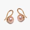 Aretes de Gancho de Plata Esterlina con Perla Natural de Agua Dulce y Tacones Altos para Mujer, Estilo Coreano, Plata 925 con Baño Grueso de Oro Plus Natación