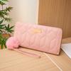 Nuevo 2023 estilo coreano moderno elegante rombo bordado lentejuelas bola de pelo decorativa larga multi-tarjeta cambio clutch