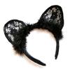 Accesorios divertidos, nuevas orejas de conejo de encaje, banda para el cabello negra, máscara para fiesta de graduación, fotografía, tocado de Halloween