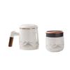 Taza de té, taza de separación de té, taza de cerámica de alto valor de color, taza de burbuja, taza de oficina con tapa, regalo de festival al por mayor