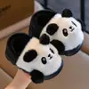 Zapatos de Algodón Infantiles de Dibujos Animados de Panda para Niños y Niñas, Antideslizantes de Interior para el Hogar, Cálidos, Felpa Gruesa en la Suela, Zapatos de Algodón para Bebé con Cubierta para el Talón