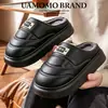 Pantuflas de algodón para hombre de talla grande, nuevo estilo invierno 2026, para uso en interiores, antideslizantes, cálidas y adecuadas para personas mayores, con forro de felpa añadido y suelas gruesas