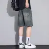 Shorts de Mezclilla Frescos y Transpirables para Hombre 2026 Nuevos Pantalones Vintage Lavados a la Rodilla Pantalones Rectos Sueltos de Moda