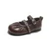 Zapatos Mary Jane de Cuero Estilo Retro para Niñas 2026 Primavera/Verano Nuevos Modernos Versátiles de Punta Redonda Poco Profundos Tipo Princesa para Niños