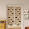 Cortina de Puerta de Dibujos Animados Simple para Dormitorio, Salón de Té en Casa, Cortina Divisoria de Privacidad, Cortina de Puerta para Baño sin Perforaciones