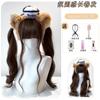 Peluca Lolita de Pelo Largo con Doble Cola de Caballo para Mujer, Popular en Redes Sociales, con Ondas Grandes, Cabello Largo y Rizado, Estilo Chica Dulce, Peluca Completa para Cabeza Estilo JK Japonés