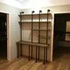 Escritorio de madera maciza estantería de una palabra largo escritorio de oficina escritorio de escritura hogar retro integrado rincón americano tubería de agua