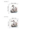 Pegatina de Pared Decorativa Cisne Elegante de Diamante Sala de Estar Entrada Dormitorio Restaurante Pintura Autoadhesiva Removible Pegatina de Pared de PVC
