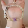 Pulsera Asa de Cristal Citrino Limón Natural Original Serie País de las Maravillas Pulsera de Cristal Joyería de Mano con Sentido Avanzado