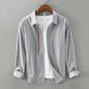 Camisa de Algodón de Manga Larga para Hombre Primavera y Otoño Estilo Japonés Simple Guapo a la Moda Casual Versátil Chaqueta Camisa 8805