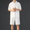 Traje Casual para Hombre, Nuevo Estilo de Verano, Conjunto Completo de Ropa para Hombre de Alta Gama, Holgado, de Manga Corta tipo Polo y Shorts, que Luce Atractivo