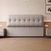 Cabecero Moderno de Nuevo Estilo Minimalista de Madera Maciza Color Crema Integrado de Lujo Ligero de Pie con Respaldo de Cojín Suave, Se Vende por Separado
