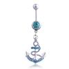 Aço inoxidável moda diamante âncora piercing de umbigo piercing de umbigo joia para piercing corporal atacado