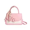 Bolsa Feminina Estilo Fresco Cor Contrastante 2026 Nova Coleção Primavera/Verão Elegante Moda Pequena Quadrada Bolsa de Ombro Transversal de Alto Valor