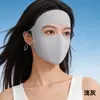 Máscara de Proteção Solar de Seda de Gelo Fina e Respirável de Verão 2026 para Mulheres, Máscara Facial Protetora UV Facekini