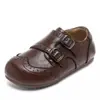Sapatos Rasos Femininos Pequenos de Couro Patchwork Decorativos com Fivela Dupla Estilo Casual Retrô 2026 Primavera Novos