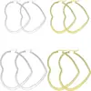 Moda Europea y Americana Corazón Aplanado Forma de Corazón Acero Inoxidable Aro Grande Pendientes, Acero de Titanio Joyería al por Mayor Exquisito