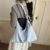 Bolsa de Lona com Bolinhas Estilo Coreano para Mulheres 2026 Nova Bolsa Tote de Grande Capacidade Estilo Universitário para o Dia a Dia Bolsa de Ombro Versátil Casual