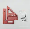 Nueva Regla Triangular de Aleación de Aluminio para Carpintería Regla con Agujeros 45 Grados 90 Grados Escala de Marcado para Carpintería Regla de Medición Multifuncional