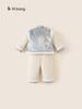 Ropa para Niños Yubao Traje de Vestir de Invierno para Niños Conjunto de Dos Piezas Estilo Guofeng para Niños Ropa Gruesa Acolchada de Algodón con Forro Polar Ropa de Año Nuevo