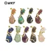 WT-E692 Brincos de Comprimento Médio com Zircônia Microincrustada de Pedra Dupla Colorida Opcional Simples Refrescantes