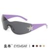 Gafas de sol para chicas populares Y2K del Milenio Europeo y Americano Gafas de aviador integradas Gafas de estrella de cinco puntas Transfronterizas