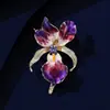 Broche de Peonía Morada Estilo Chino, Broche de Flor Esmaltada Elegante de Alta Gama para Mujer, Accesorio de Pin de Diseño de Nicho
