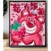 Urso Morango Desenho de Diamante DIY Feito à Mão Autoadesivo Alvenaria Desenho Animado Animação Presente de Aniversário Lápis de Cor Shin-chan Bordado de Diamante
