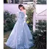 Mori tomara que caia sem alças fada flor Noiva brinde de casamento banquete apresentação anfitrião passarela vestido de noite