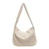 Bolsas de Comercio Exterior Nueva Tendencia Bolsas de Tote para Estudiantes de Gran Capacidad para Clase Ropa de Trabajo Diaria con Textura de Pana Bolsos Cruzados