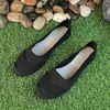 Mocasines de Tejido Fly-Knit para Mujer, Estilo Nuevo Transfronterizo Primavera y Verano, Punta Redonda, Suela Plana, Transpirables, de Boca Baja, Zapatos de Tejido Fly-Knit de Suela Blanda para Mujer