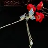 Horquilla de Mariposa con Borla de Goteo de Aceite Antigua Hanfu Cheongsam Súper Hada Horquilla de Pasos Oscilantes Moda Simple Retro Tocado Accesorios para el Cabello