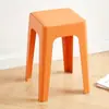 Taburete de plástico apilable, grueso, para el hogar, con bolsa suave, moderno, sencillo, cuadrado, para mesa de comedor, asiento de repuesto, silla comercial