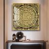 Cuadro colgante Thangka de oro negro, pintura de entrada con mantra de seis caracteres, sutra del corazón, mandala Xizang, pintura decorativa para sala de estar de hotel pintada en oro, pintura al óleo