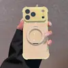Para iPhone 16 Pro Textura Dourada Suporte Magnético 360 à Prova de Queda Capa para Celular Apple 17 Pro Max