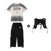Ropa Moderna de Street Dance para Niños y Niñas Hip-Hop Trajes Sueltos de Manga Corta Ropa Moderna de Hip-Hop para Actuación Infantil Ropa Infantil