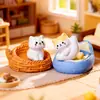 Ninho de Gato Criativo em Miniatura, Decorações de Cena em Miniatura, Figurinhas Fofas para Casa de Bonecas DIY, Pequenos Enfeites para Carro e Mesa