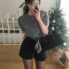 Shorts de Lana Grises para Mujer Invierno 2024 Corte Slim Estilo Coreano Corte Slim Cadera Pantalones de Lana Botas Cintura Alta Base Pantalones Triples