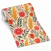 Impressão UV Adesivo de parede autoadesivo Flor Boêmia Laranja-avermelhado Parede de fundo de hotel Impressão personalizada atacado