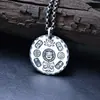 Pie plata 999 retro viejo palabras auspiciosas despertar león alegría paz redondo marca colgante luz lujo adornos de plata accesorios para mujer al por mayor