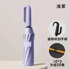 Paraguas Automático con Hebilla de Anillo, Paraguas Reforzado, Paraguas Elegante para Hombre y Mujer Engrosado, Paraguas Plegable Inverso para Montar en Coche